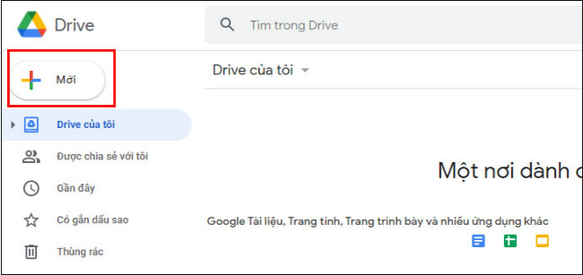 Bươc 1 cách tạo Google Sheet trên Google Drive
