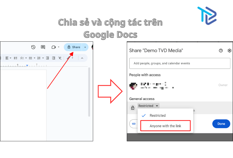 Chia sẻ và cộng tác trên Google Docs